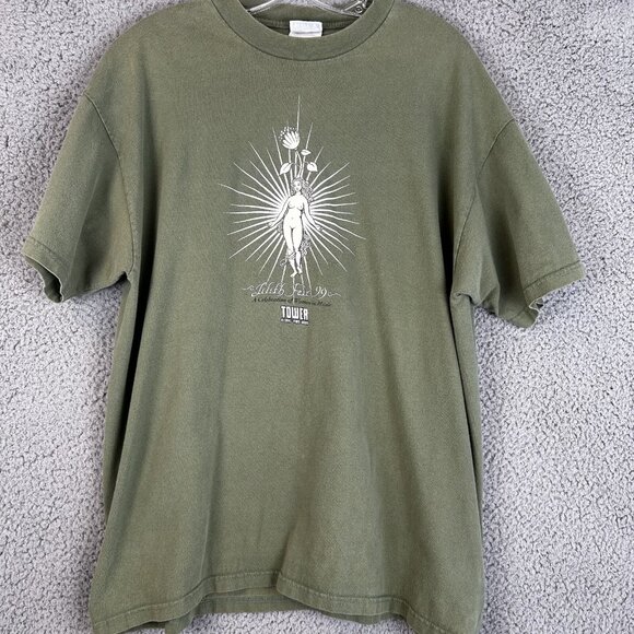 RARE Vintage Lilith Fair Tower Records Promo T Shirt AOL Logo Size XL 90s Y2k